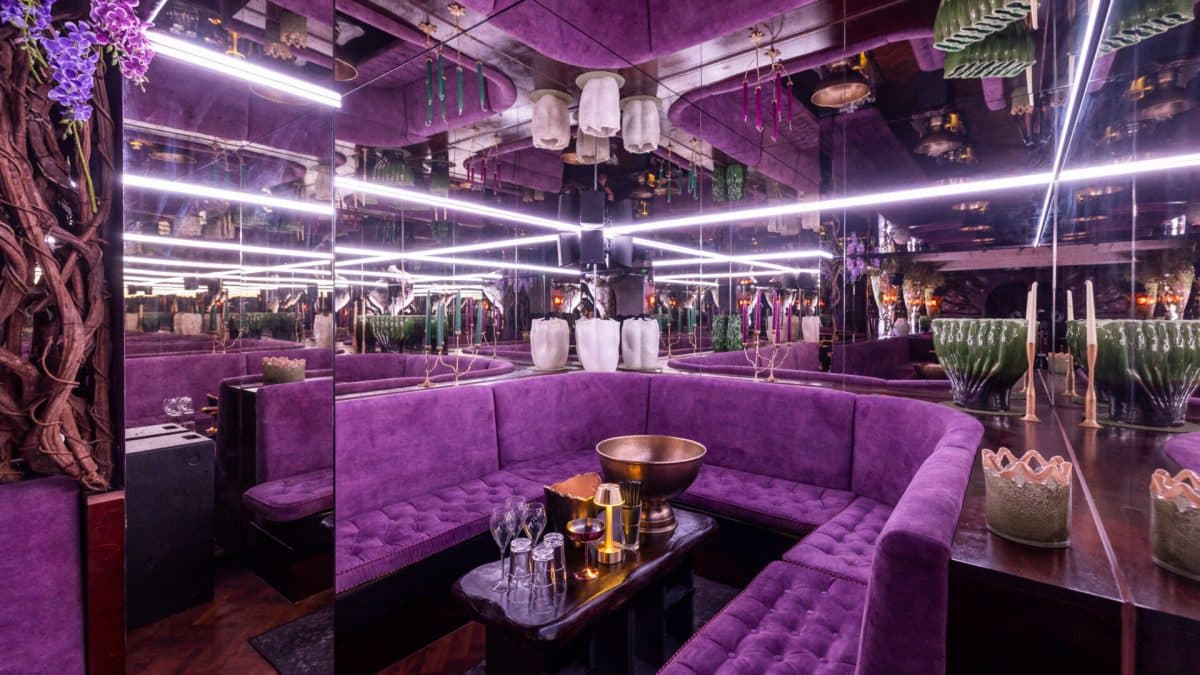 Bottle service and VIP table setup at Rex Rooms Chelsea nightclub