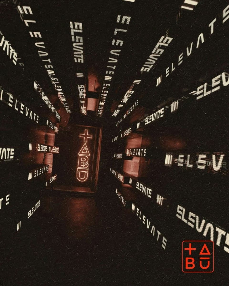 Tabu London Valentine's Day party with vibrant lighting and festive nightclub atmosphere