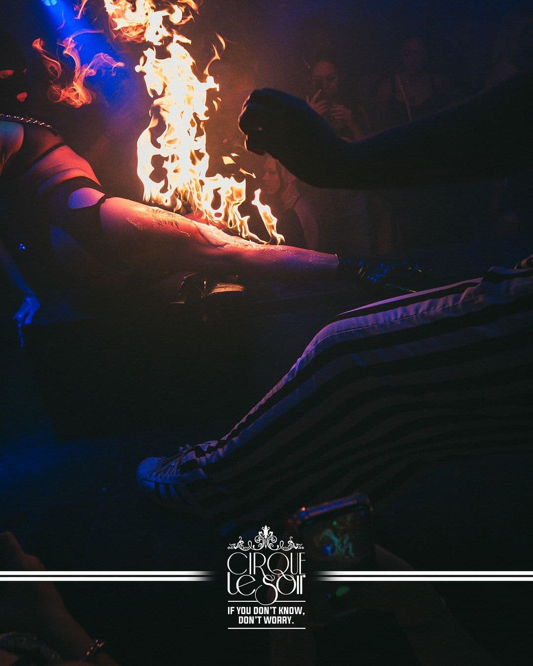 Cirque Le Soir Monday fire show